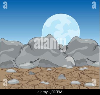 Night in desert Stock Vector