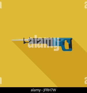 Reciprocating Saw flat icon Stock Vector