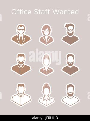 Office Personnel Icons Stock Vector