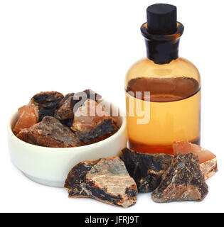 A bottle of myrrh essential oil with resin Stock Photo - Alamy