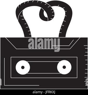 contour old cassette retro object stereo Stock Vector Image & Art - Alamy
