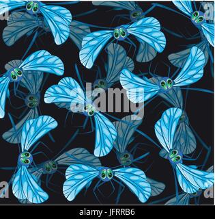 Insect dragonfly background Stock Vector