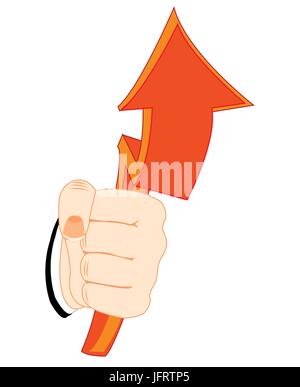 Red arrow in hand Stock Vector