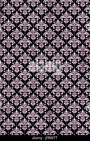 Vintage floral seamless patten. Classic Baroque wallpaper.  Black and pink Stock Photo