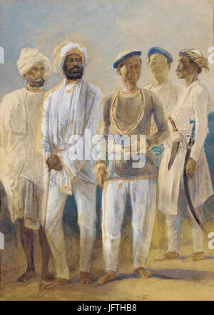 Five Sikhs and Gurkhas, Stock Photo