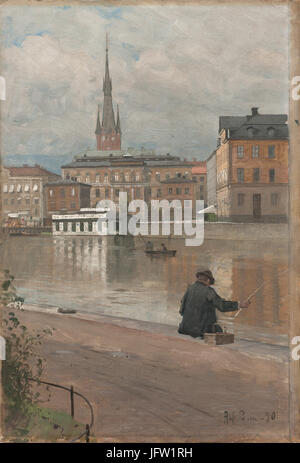 Alfred Bergström, Utsikt över Konstakademien, 1890 Stock Photo