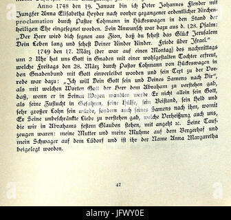CHRONIK DER FAMILIE FLENDER, Ludwig Voss (Verlag), Düsseldorf 1900, S. 47 Stock Photo