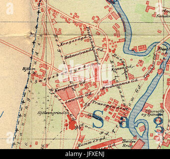 Bjølsen map 1900 Stock Photo