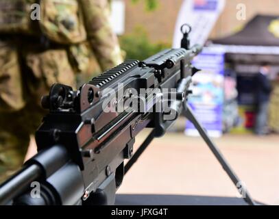 General Purpose Machine Gun on display at Armed Forces Day 2017 in Banbury Town Center Stock Photo