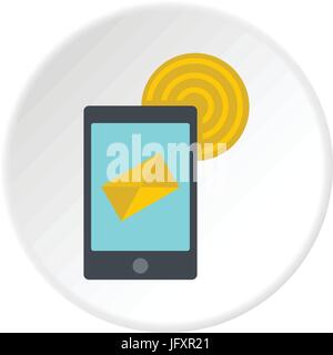Smart phone sending email icon circle Stock Vector