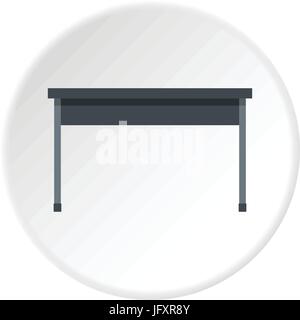 Black desk icon circle Stock Vector