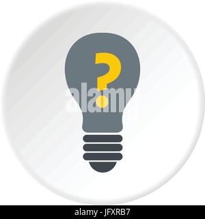 Gray light bulb with question mark inside icon Stock Vector