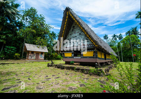 Oldest Bai of Palau, an house for the village chiefs, Island of Babeldoab, Palau, Central Pacific Stock Photo