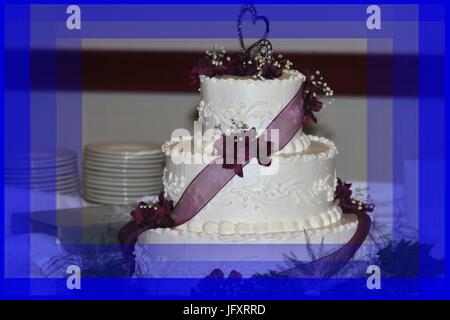 Wedding Cake Framed with a Blue Frame