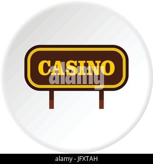 Casino signboard icon circle Stock Vector