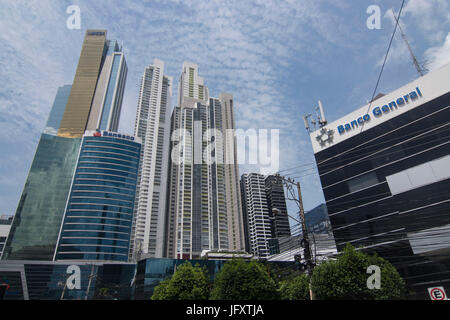 Banesco and Banco General Bank Buildings Panama City Panama Stock Photo