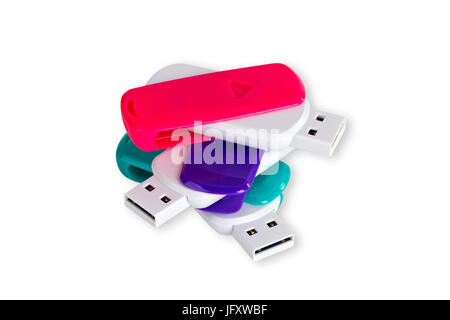 USB Sticks isolatd on white background Stock Photo