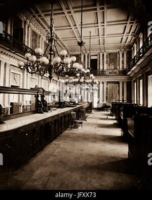 TITLE:  Treasury Dept. in Lincoln's time (cash room - behind the desks). CALL NUMBER:  LC-BH835- 24 <P&P>[P&P] REPRODUCTION NUMBER:  LC-DIG-cwpbh-03302 (digital file from original neg.) RIGHTS INFORMATION:  No known restrictions on publication. MEDIUM:  1 negative : glass, wet collodion. CREATED/PUBLISHED:  [between 1860 and 1880] Stock Photo