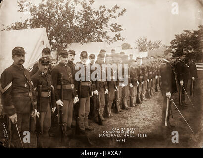 Union Army soldiers during in line inspection