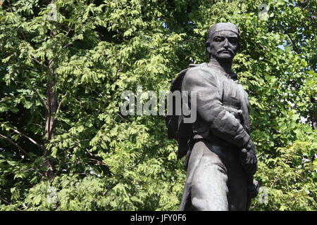 Statue of Vasilije Vasa Carapic in Belgrade, known as the Dragon from Avala was Serbian military commander that participated in the First Serbian Upri Stock Photo