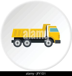 Dumper truck icon circle Stock Vector