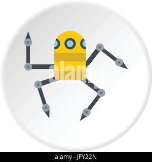 Robot spider icon circle Stock Vector