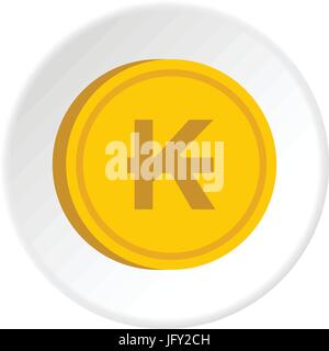 Gold coin with lao kip sign icon circle Stock Vector