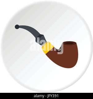 Smoking pipe icon circle Stock Vector