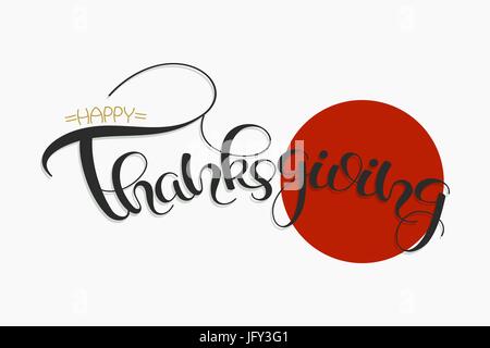 Thanksgiving hand drawn text. Happy Thankgiving Day banner. Stock Vector