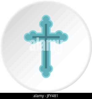 Christian cross icon circle Stock Vector