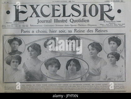 Excelsior 13 février 1911 - Les Reines de la Mi-Carême à Paris Stock Photo