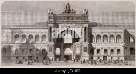 Façade du pavillon et de l'entrée principale du Palais de l'industrie Stock Photo