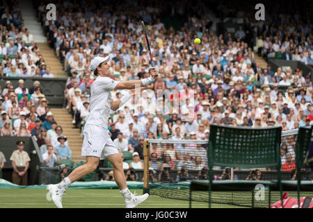 London, UK. 3rd Jul, 2017. The Wimbledon Tennis Championships 2017 held at The All, UK. 03rd July, 2017. Lawn Tennis and Croquet Club, London, England, UK. Andy Murray (GBR) [1] v Alexander Bublik (KAZ) on Centre Court. Pictured:- Andy Murray Credit: Duncan Grove/Alamy Live News Stock Photo