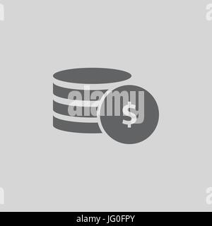 Outline Coins Icon isolated on grey background. Line money symbol for web site design, logo, app Editable stroke. Vector illustration Stock Vector