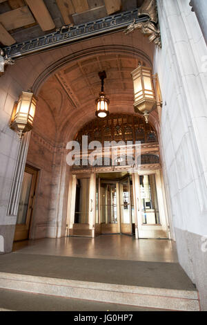 ornate main entrance to the trinity building New York City USA Stock Photo