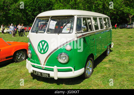 Volkswagen Type 2 split screen camper van or microbus a classic German utility vehicle built from 1950 and 1967 Stock Photo