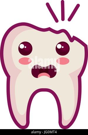 broken tooth character isolated icon Stock Vector