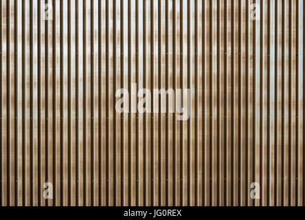Old rusty corrugated metal wall of a barn building Stock Photo