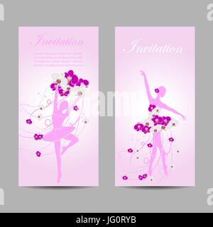 Set of vector banners with ballerinas Stock Vector