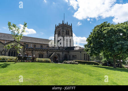The magnificent Bradford Cathedral, right in the heart of the City of Bradford, West Yorkshire, UK, summer 2017 Stock Photo