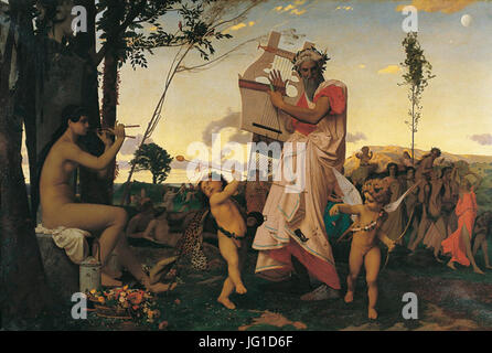 Jean-Léon Gérôme - Anacreon Bacchus Cupid 1848 Stock Photo - Alamy