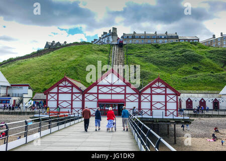 Typical English summer seaside holiday, Saltburn by the Sea, North Yorkshire Stock Photo