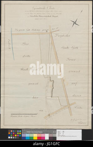 Geometrische Charte von einen Theil des zum Stadt Guthe Jama gehörigen Acker Landes, welches nach dem Project Eines Hochedlen Rathes künftig zum 3-tem Stadt Theil der Kaiserlischen Universitaets-Stadt Dorpat 0079 Stock Photo