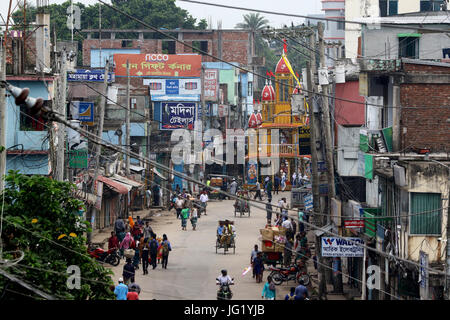 Jagannath rath yatra, Dhamrai, Bangladesh. Dhamrai Roth is about 400 years old tradition living among the Local Hindus. Stock Photo