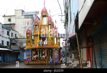 Jagannath rath yatra, Dhamrai, Bangladesh. Dhamrai Roth is about 400 years old tradition living among the Local Hindus. Stock Photo