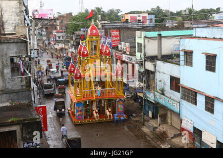 Jagannath rath yatra, Dhamrai, Bangladesh. Dhamrai Roth is about 400 years old tradition living among the Local Hindus. Stock Photo