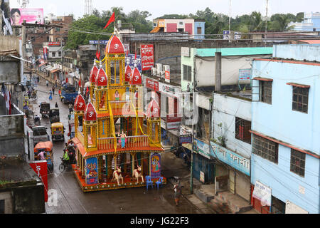 Jagannath rath yatra, Dhamrai, Bangladesh. Dhamrai Roth is about 400 years old tradition living among the Local Hindus. Stock Photo