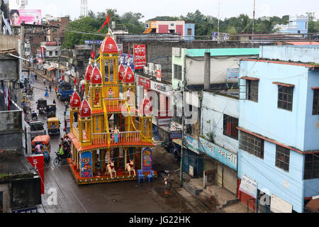 Jagannath rath yatra, Dhamrai, Bangladesh. Dhamrai Roth is about 400 years old tradition living among the Local Hindus. Stock Photo