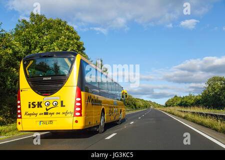 Coach on the Main Road - A477 Stock Photo