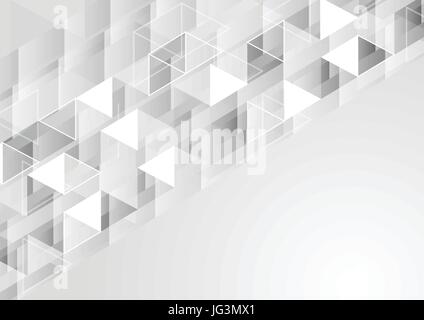 Grey geometric polygonal pixelated vector tech background Stock Vector